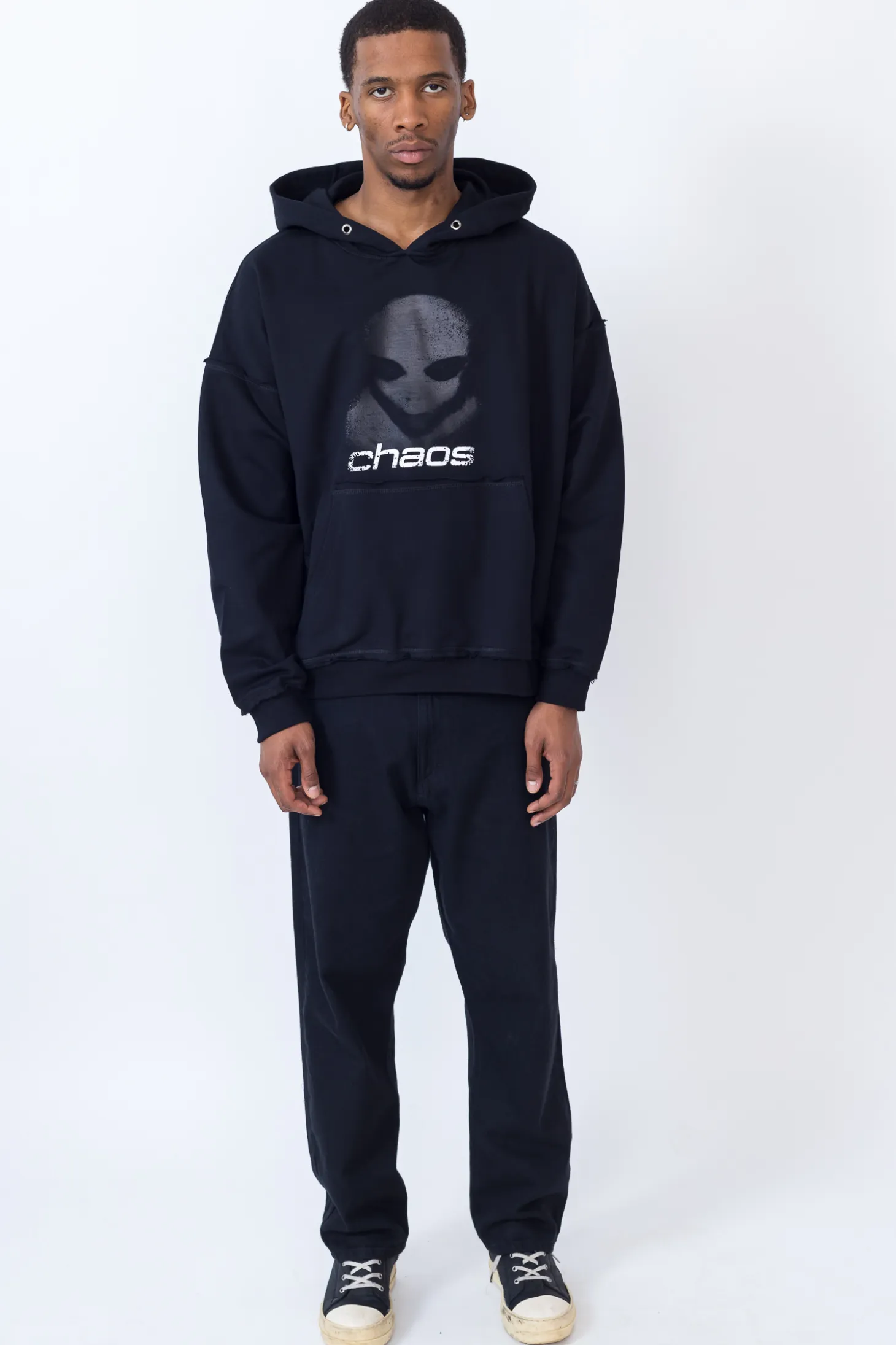 Bluza Z Kapturem Chaos Alien Distressed