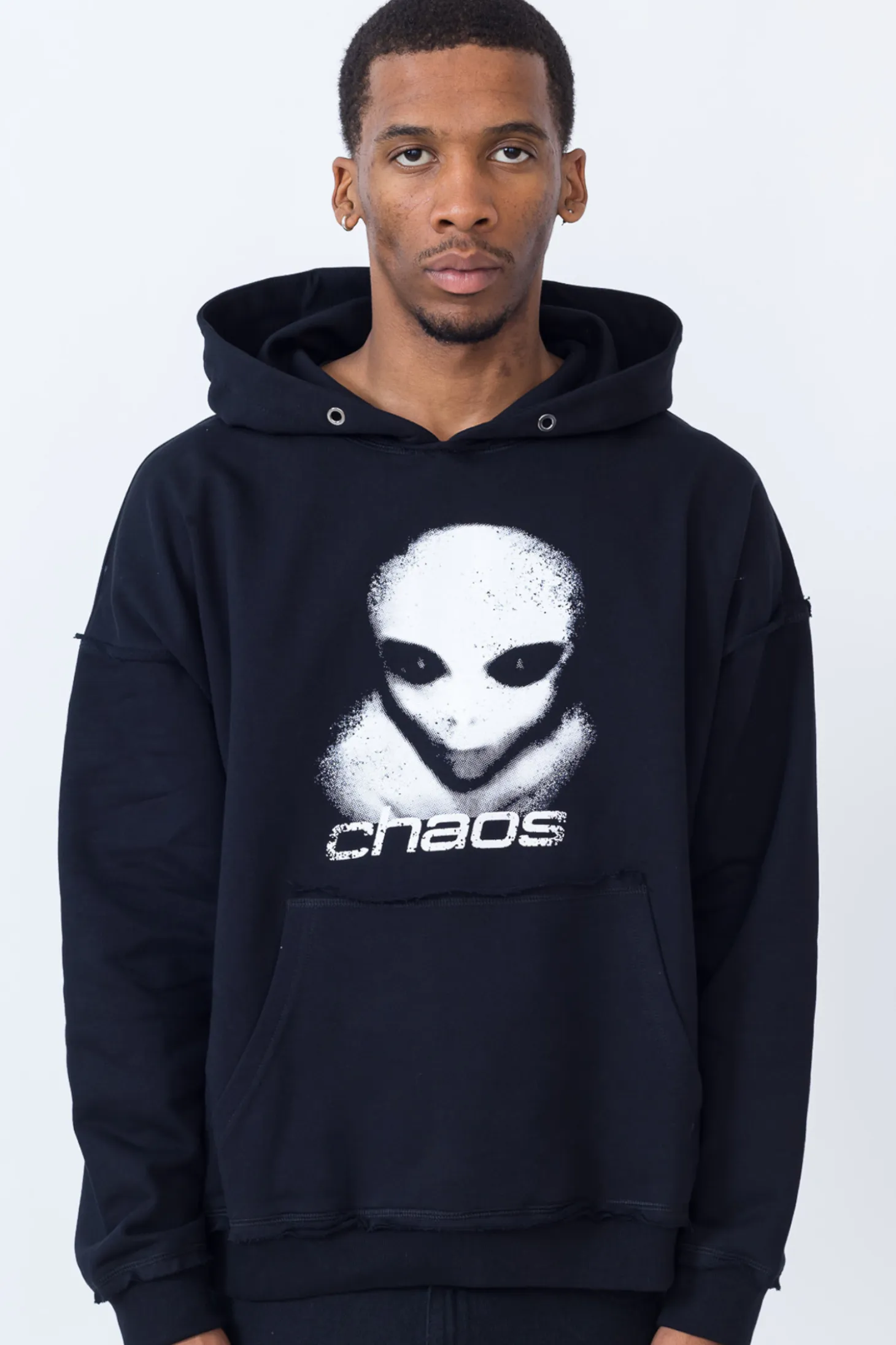 Bluza Z Kapturem Chaos Alien Distressed