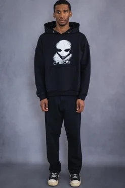 Bluza Z Kapturem Chaos Alien Distressed