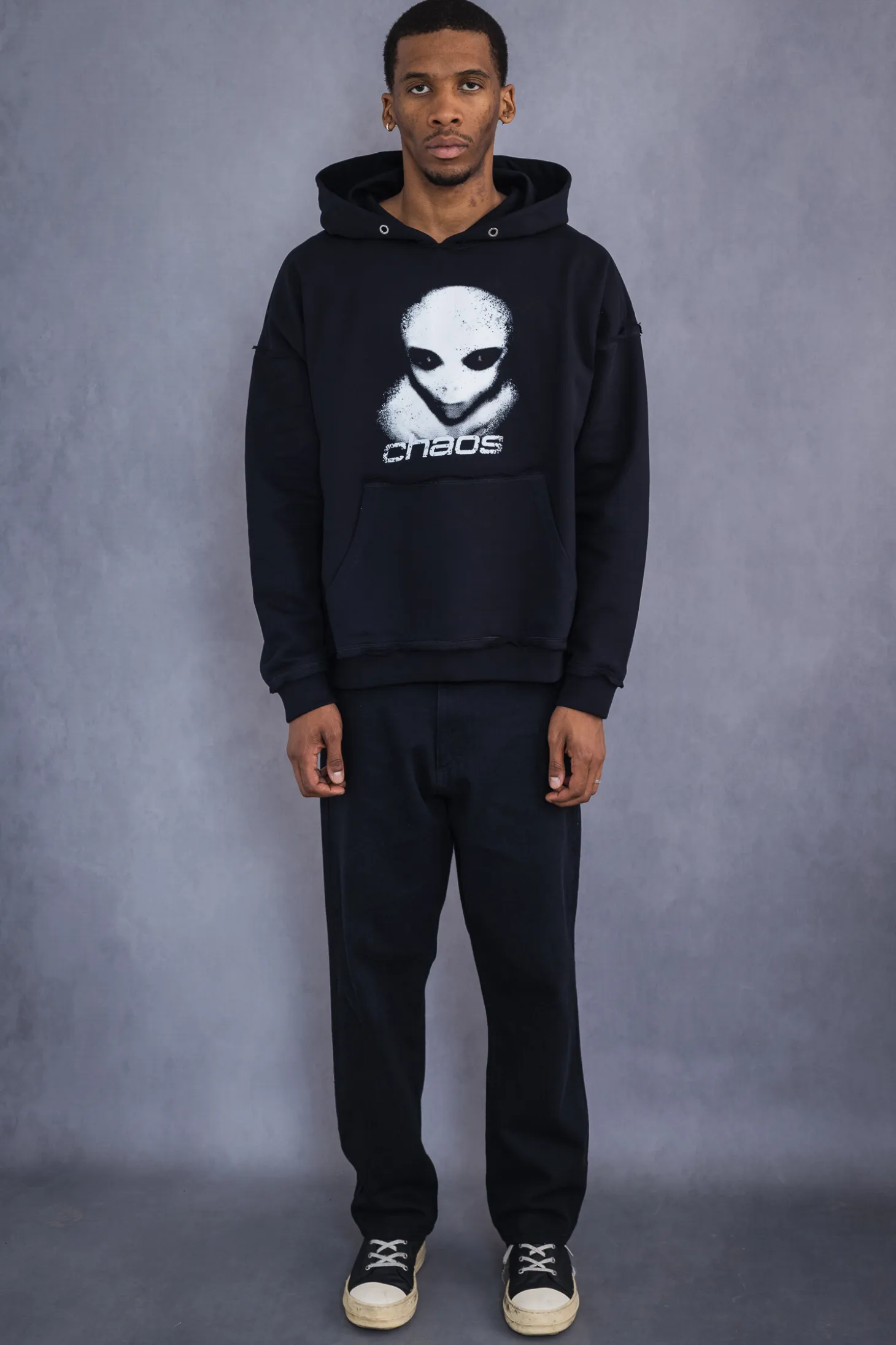 Bluza Z Kapturem Chaos Alien Distressed