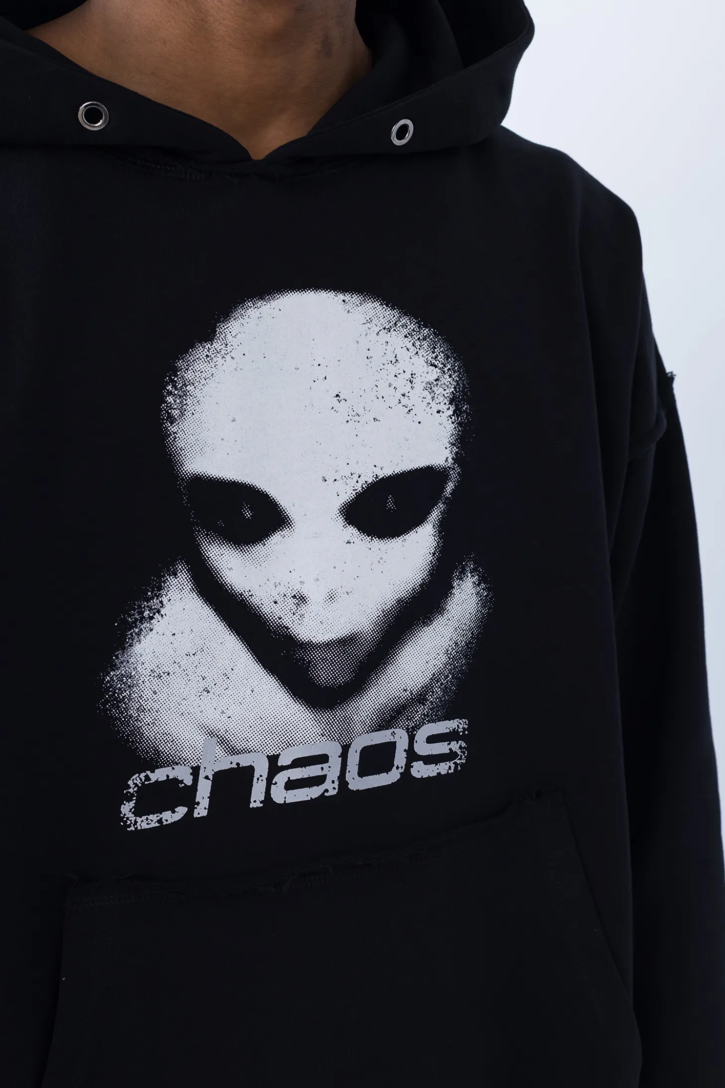 Bluza Z Kapturem Chaos Alien Distressed