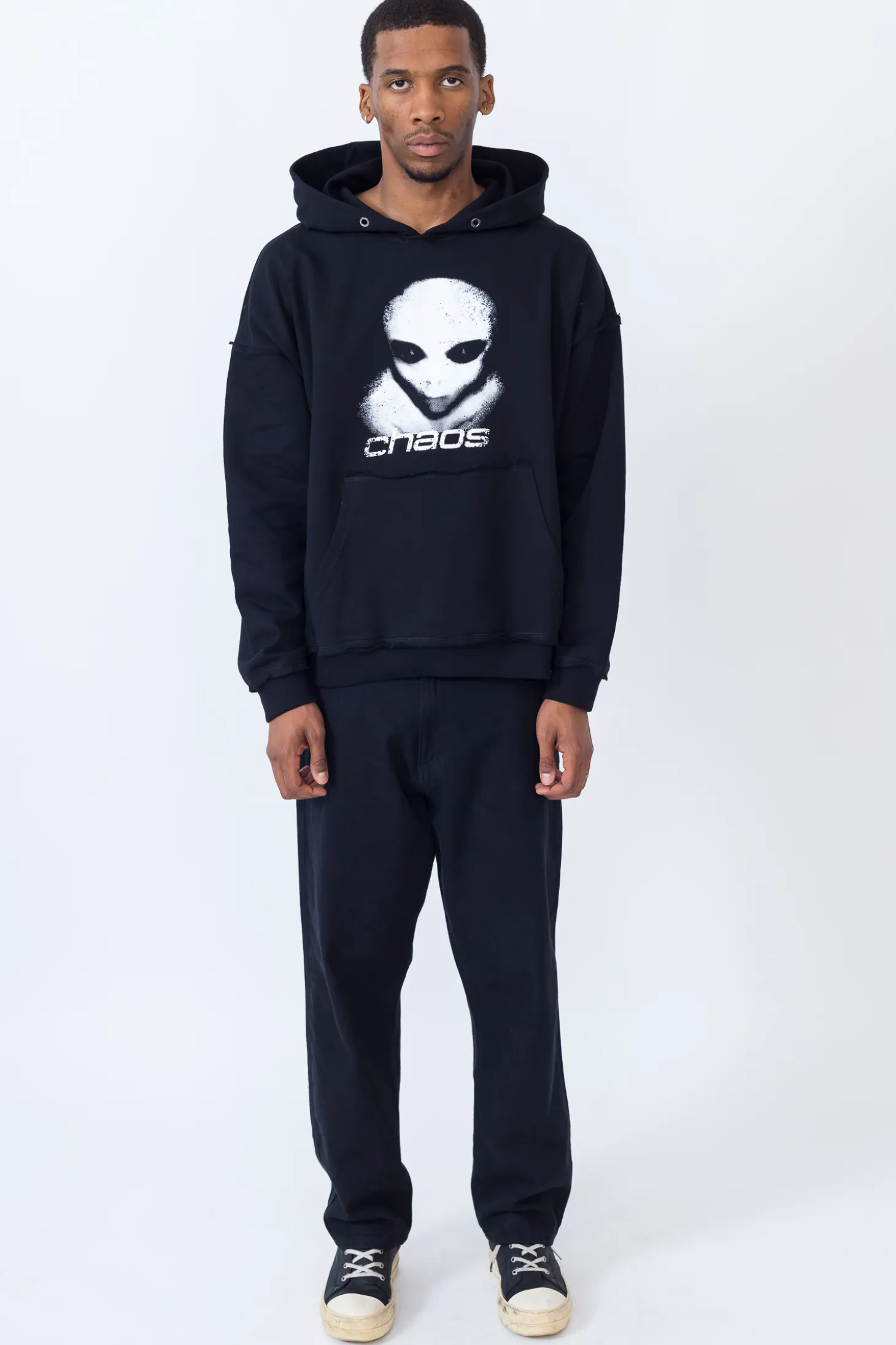 Bluza Z Kapturem Chaos Alien Distressed