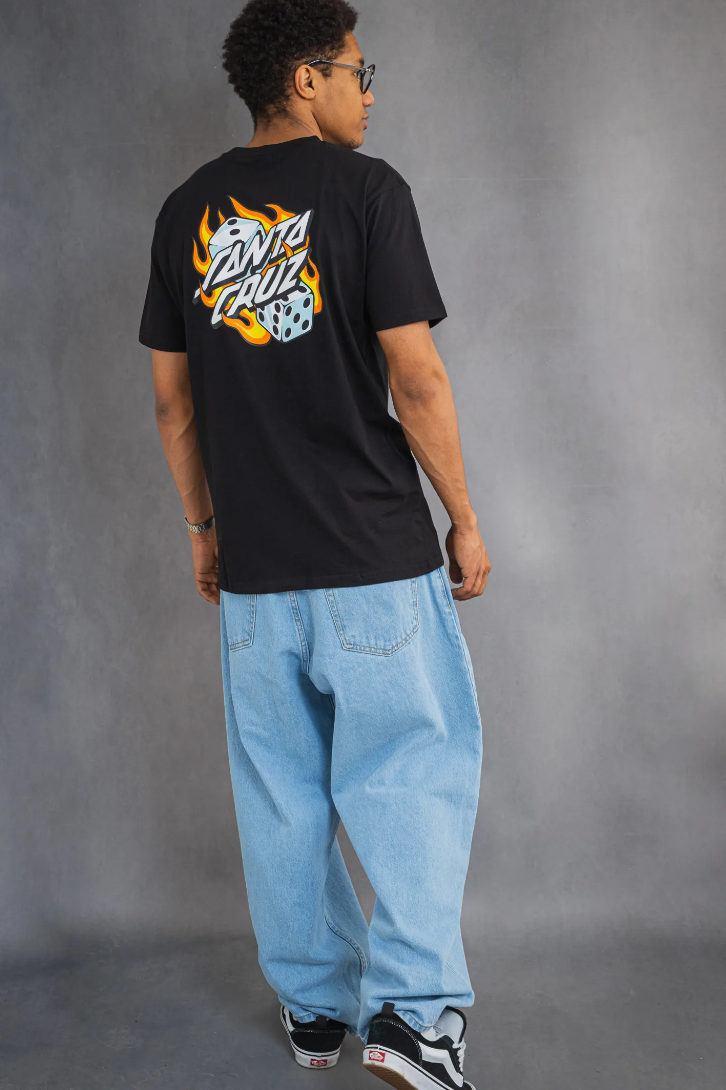 Koszulka Santa Cruz Flaming Dice Dot Chest